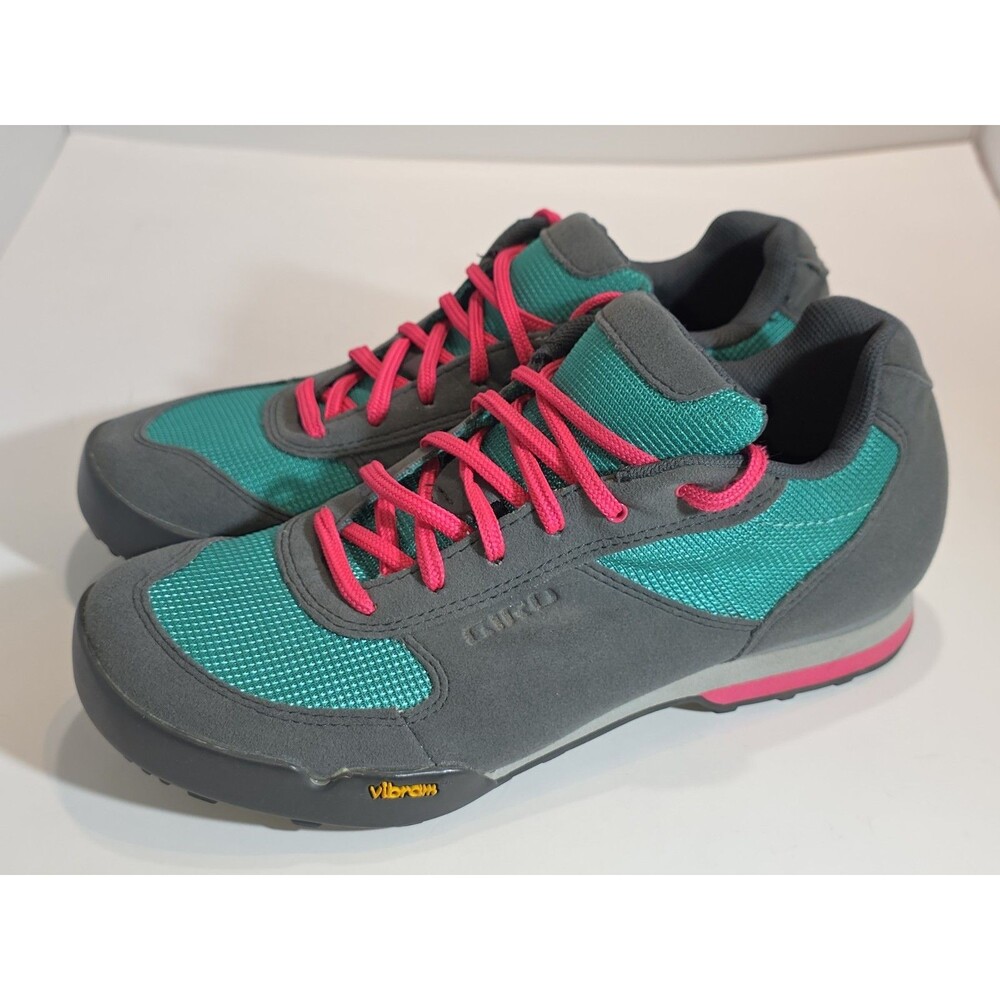 Giro Women's Petra VR Vibram Bicycle Shoes Gray/Aqua/Pink Size US 8.5 Cycle